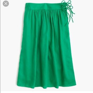 J. Crew Midi Linen Green Women's Skirt